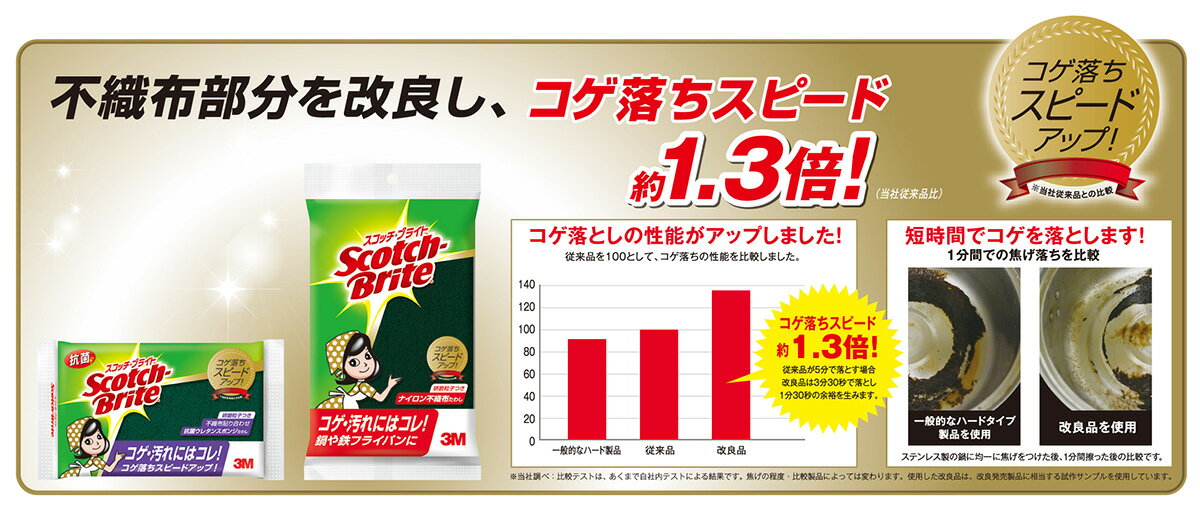 【■メール便にて送料無料(定形外の場合有り)でお届け 代引き不可】スリーエム ジャパン株式会社3M スコッチブライト　ナイロンたわし ヘビータイプ （M-51）＜コゲ落ちスピード約1.3倍＞(メール便は要10日前後)【ドラッグピュア楽天市場店】