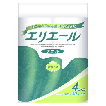【GW限定 5%OFFクーポン利用でポイント13倍相当(〜5/5まで)】大王製紙株式会社エリエール トイレットティシュー ダブル(4ロール)<やわらかトイレットティシュー>【ドラッグピュア楽天市場店】【北海道・沖縄は別途送料必要】