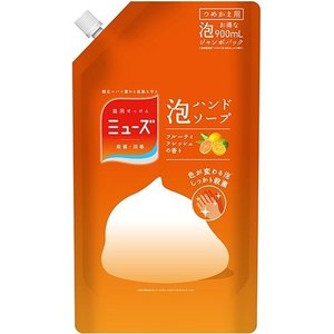 【医薬部外品】アース製薬株式会社ミューズ 泡ハンドソープ フルーティフレッシュ ジャンボ つめかえ用 ( 900mL )<すみずみまで殺菌・消毒>【北海道・沖縄は別途送料必要】