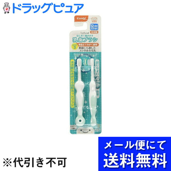 【本日楽天ポイント5倍相当】【●メール便にて送料無料でお届け 代引き不可】コンビ株式会社 テテオ(teteo) はじめて歯みがき 乳歯ブラシ STEP3 グリーン 2本入<12か月頃から>(メール便のお届けは発送から10日前後が目安です)【RCP】