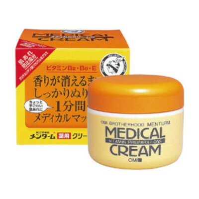 ■製品特徴 ・手ごわい肌あれにもしっかり効果を発揮する薬用クリームです。 ・香りが消えるまで、約1分間マッサージするように塗りこんで使います。 ・マッサージ効果で、ビタミンB2・B6・Eと肌あれ防止成分であるグリチルリチン酸ジカリウムが角質層にしっかり届いてつるつるになります。 ・ジャー入り。 ■表示成分 ●主成分(1g中) リボフラビン(ビタミンB2):0.1mg d l-カンフル:8mg 塩酸ピリドキシン(ビタミンB6):1mg 酢酸トコフェロール(ビタミンE):2mg グリチルリチン酸ジカリウム:1mg ●保湿剤 水素添加大豆リン脂質(大豆レシチン) ●指定成分 酢酸トコフェロール、セタノール 広告文責：株式会社ドラッグピュア 作成：○,201901SN 神戸市北区鈴蘭台北町1丁目1-11-103 TEL:0120-093-849 製造販売：株式会社近江兄弟社 区分：医薬部外品・日本製 ■ 関連商品 メディカルクリーム　シリーズ 近江兄弟社　お取扱い商品