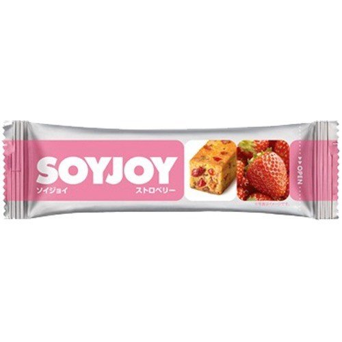 ■製品特徴「SOYJOY」ストロベリーは、小麦粉を使わずに、大豆粉でつくった生地にいちごを加えて焼き上げたバータイプの栄養食品です。いちごは性別・年代を超えて親しまれているフルーツで、「SOYJOY」ストロベリーの味覚調査においては「いちごの甘い香りが口いっぱいに広がって美味しい」、「フレッシュな味わい」と特に20代女性に好評を得ています。このたびストロベリーを大増量(※)！さらに果肉ぎっしり、香りふんわりになりました。※当社従来品比40％UP■内容量30g×12■原材料大豆粉（国内製造、遺伝子組換えでない）、レーズン、マーガリン、ストロベリー加工品、卵、ココナッツ、難消化性デキストリン、パインアップル加工品、クランベリー加工品、イヌリン、砂糖、ホワイトチョコレート、脱脂粉乳、食塩、乳等を主要原料とする食品/香料■栄養成分表示1本（30g）当たり：エネルギー 133kcal、タンパク質 3.9g、脂質 7.1g（飽和脂肪酸 2.8g、トランス脂肪酸 0g）、コレステロール 5~11mg、炭水化物 15.6g（糖質 11.5g、食物繊維 4.1g）、食塩相当量0.07~0.17g、大豆イソフラボン 17mg■使用方法●自宅でも外出先でも食べやすい素材がぎっしり詰まっていて食べ応えのあるSOYJOYは、ちょっと小腹がすいたときの間食にオススメです。コンパクトで持ち運びやすいので、自宅でも外出先でもシーンを選ばずにお召し上がりいただけます。●手を汚さずに、片手で食べられるいつでもどこでも簡単に食べられるよう、パッケージにも一工夫。片手で食べられるように、あけやすく持ちやすいパッケージを採用しました。ぽろぽろこぼれ落ちず、手も汚さずに食べられます。■保存方法高温をさけ、涼しい場所に保存してください。■注意事項開封後は早くお召しあがりください。■アレルギー卵・乳成分・大豆※本品はピーナッツを含む製品と共通の設備で製造しています。【お問い合わせ先】こちらの商品につきましての質問や相談は、当店(ドラッグピュア）または下記へお願いします。大塚製薬株式会社〒101-8535 東京都千代田区神田司町2−9電話：0120-550-708受付時間：10:00〜16:00（土・日・祝日を除く）広告文責：株式会社ドラッグピュア作成：202102AY神戸市北区鈴蘭台北町1丁目1-11-103TEL:0120-093-849製造販売：大塚製薬株式会社区分：食品・日本製文責：登録販売者 松田誠司■ 関連商品ソイジョイ関連商品大塚製薬株式会社お取り扱い商品