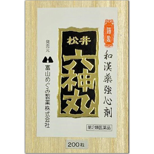 ■製品特徴 どうき、息切れ、気付けの常備薬として適しています。 ◆和漢生薬が優れた相乗効果を発揮 どうき、息切れ、気付けの常備薬。 麝香(ジャコウ)、蟾酥（センソ）、牛黄(ゴオウ)などの8種類の和漢生薬を配合した飲みやすい小粒の丸剤の強心薬。 ■使用上の注意 ■してはいけないこと■ （守らないと現在の症状が悪化したり、副作用が起こりやすくなります） 本剤を服用している間は、次の医薬品を服用しないでください 　　他の強心薬 ▲相談すること▲ 1．次の人は服用前に医師、薬剤師又は登録販売者に相談してください 　（1）医師の治療を受けている人。 　（2）妊婦又は妊娠していると思われる人。 2.服用後、次の症状があらわれた場合は副作用の可能性があるので、直ちに服用を中止し、添付の説明文書を持って医師、薬剤師又は登録販売者に相談してください ［関係部位：症状］ 消化器：吐き気・嘔吐 3．5-6日間服用しても症状がよくならない場合は服用を中止し、添付の説明文書を持って医師、薬剤師又は登録販売者に相談してください ■効能・効果 動悸、息切れ、気付け ■用法・用量 15才以上（大人）：1回に2粒 15才未満は服用しないでください 1日2回白湯又は水で服用してください 【用法関連注意】 （1）かまずに服用してください。 （2）用法・用量を厳守してください。 ■成分分量 4粒（大人1日量）中 センソ（蟾酥） 3mg ジャコウ（麝香） 1mg ゴオウ（牛黄） 2mg ユウタン（熊胆） 1mg 真珠 2mg ロクジョウ（鹿茸）末 3mg ジンコウ（沈香） 4mg ニンジン（人参）末 3mg 添加物として アルファー化デンプン、クロスCMC-Na、薬用炭、デヒドロ酢酸Na、サリチル酸、d-ボルネオール、コメ、セラック を含有します ■剤型：錠剤 ■保管及び取扱い上の注意 （1）直射日光の当たらない湿気の少ない涼しい所に密栓して保管してください。 （2）小児の手の届かない所に保管してください。 （3）他の容器に入れ替えないでください。（誤用の原因になったり品質が変わりることがあります。） （4）使用期限を過ぎた製品は使用しないでください。 【お問い合わせ先】 こちらの商品につきましては、 当店(ドラッグピュア)または、下記へお願い申し上げます。 テイカ製薬株式会社　お客様相談係 電話：076-431-8863 受付時間：9時から17時まで（土、日、祝日を除く） 広告文責：株式会社ドラッグピュア 作成：202206SN 神戸市北区鈴蘭台北町1丁目1-11-103 TEL:0120-093-849 販売会社：富山めぐみ製薬株式会社 製造販売：テイカ製薬株式会社 区分：第2類医薬品・日本製 文責：登録販売者　松田誠司 使用期限：使用期限終了まで100日以上 ■ 関連商品 富山めぐみ製薬　お取り扱い商品 六神丸