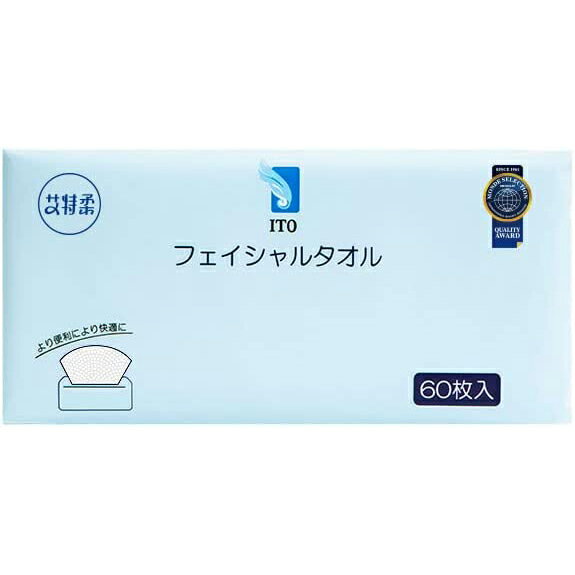 株式会社アィティーオー　ITO フェイシャルタオル 60枚入＜おてふき、メイク落とし、ボディー清拭、食べこぼしや、掃除に。使い捨てタオル＞