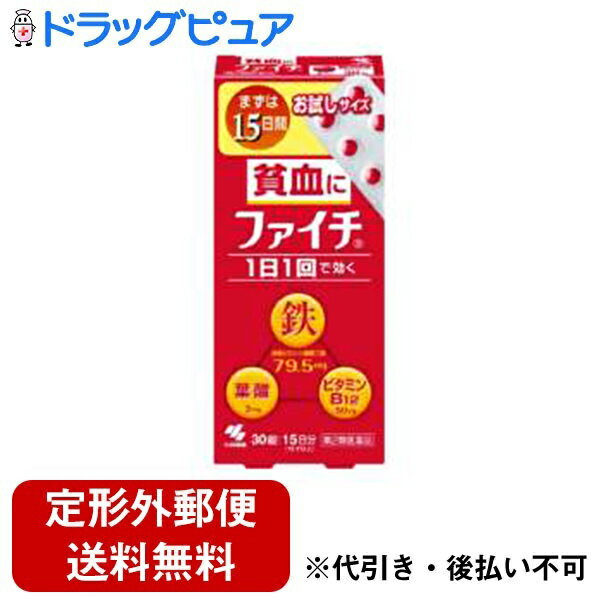 【定形外郵便で送料無料でお届け】【第2類医薬品】【本日楽天ポイント5倍相当】【発J】小林製薬　ファイチ　30錠【ド…