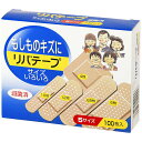 【商品詳細】「リバテープ 半透明タイプ 5サイズ100枚」 は、傷口の大きさに合わせていろいろお選びいただける5サイズ入りの救急絆創膏です。テープ部は目立ちにくい半透明タイプ。【内容量】スタンダードサイズ(19×72mm) 68枚バンタムサイズ(19×55mm) 12枚パッチサイズ(38×38mm) 4枚、ブロードサイズ(30×72mm) 6枚ジュニアSサイズ(12×53mm) 10枚広告文責：株式会社ドラッグピュア作成：201406MN神戸市北区鈴蘭台北町1丁目1-11-103TEL:0120-093-849製造販売：リバテープ製薬株式会社〒861-1344 熊本県菊池市七城町蘇崎1039-50968-27-4750区分：衛生用品 ■ 関連商品 救急絆創膏リバテープ製薬　お取扱い商品