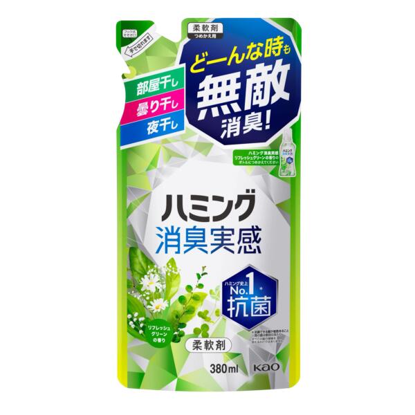 【本日楽天ポイント5倍相当!!】【送料無料】花王株式会社　ハミング消臭実感　リフレッシュグリーンの香り　つめかえ用　380ml(この商品は注文後のキャンセルができません)【ドラッグピュア楽天市場店】【△】