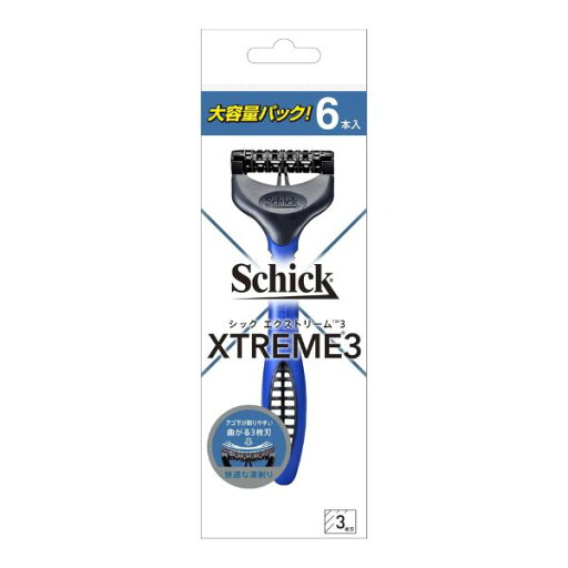 【3%OFFクーポン 5/23 20:00〜5/27 01:59迄】【3%OFFクーポン 5/9 20:00〜5/16 01:59迄】【送料無料】シック・ジャパン株式会社エクストリーム3(6本入)【ドラッグピュア楽天市場店】【△】 【3%OFFクーポン 5/23 20:00〜5/27 01:59迄】【3%OFFクーポン 5/9 20:00〜5/16 01:59迄】【送料無料】シック・ジャパン株式会社エクストリーム3(6本入)【ドラッグピュア楽天市場店】【△】