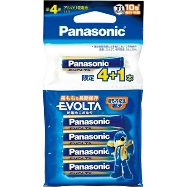 【本日楽天ポイント5倍相当】【送料無料】パナソニック株式会社パナソニック エボルタ 単4形アルカリ乾電池 Panasonic EVOLTA LR03EJSP/5H 4+1本パック【ドラッグピュア楽天市場店】【RCP】【△】【CPT】（パナソニック　電池　単4）