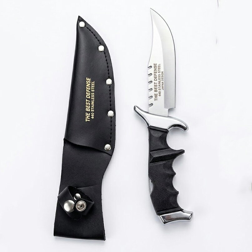 【代引き不可・送料無料】仁村金物店　レジャーナイフ (ステンレス、刃長さ 135mm)　1本［合皮カバー付き］＜日本デザイン＞＜金物の産地兵庫県小野市からお届けします＞【直】