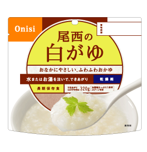 尾西食品株式会社尾西の白がゆ　320g×50個(でき上がり量）※需要が高まっておりますため、お届けまで約3ヶ月お待ちいただいております※