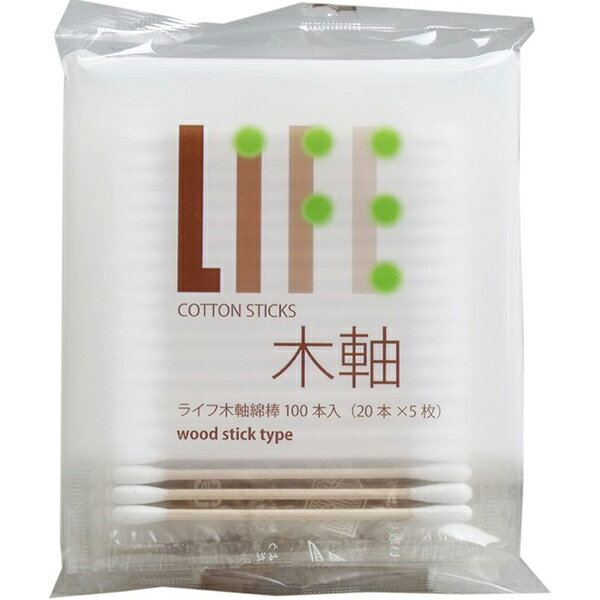 【本日楽天ポイント5倍相当】平和メディク株式会社ライフ木軸綿棒100本×40個セット【4000本】　袋入【RCP】