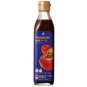 ■ライフプロモート PREMIUM 減塩ソース 300mL 【ライフプロモート】 ▼希少糖を使用！ 「ライフプロモート PREMIUM 減塩ソース 300mL」は、新潟県産トマトと希少糖を使用した減塩ソースです。減塩とは思えないコクのある、まろやかな味です。一般的な中濃ソースと比べ「塩分55%カット」「リン45%カット」に仕上げました。食品添加物(化学調味料、保存料、着色料、増粘剤)不使用。 ※日本食品標準成分表2010「中濃ソース」と比較 ■内容量：300mL ■原材料名： 糖類(砂糖、果糖ぶどう糖液糖)、野菜・果実(りんご、トマト、たまねぎ、その他)、希少糖含有シロップ、食塩、澱粉、醸造酢、アミノ酸液、香辛料、(一部に大豆、りんごを含む) ※本品中、希少糖含有シロップ25g使用 ■栄養成分表示：(100g当たり) エネルギー：147kcal たんぱく質：0g 脂質：0g 炭水化物：35.9g 食塩相当量：2.5g カリウム：188mg リン：9mg ■使用上の注意： ●開栓後は、冷所で保存し、お早めにお召し上がりください。 ●よく振ってからお使いください。 ■保存方法： 高温多湿・直射日光を避け、常温で保存 ■販売元： 株式会社ライフプロモート 新潟市東区津島屋6丁目99-1 TEL：0120-077-079 ■広告文責： 多賀城ファーマシー 株式会社 TEL：022-362-1675 ■原産国：日本 ■区分：食品 ※パッケージデザイン・内容量等は予告なく変更されることがあります。