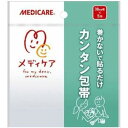 ■メディケア かんたん包帯【森下仁丹】 ずれたりゆるんだりする包帯のわずらしさを解消した、貼って使う包帯です。 ガーゼなどの傷あて材の上からピタッと押えて貼るだけでとまり、何回も巻く必要がありません。 通気性も良く、むれる心配も軽減しました。 内容量 1個（38mm×5m） 使用上の注意 ●定められた使い方を守ってください。 ●傷口に直接貼らないでください。 ●傷口付近に水分、クリーム、薬剤、汚れなどが残っていると接着性が損なわれますので、きれいにふきとってから貼りつけてください。 ●使用中、発疹、発赤、かゆみなどの症状があらわれた場合は、使用を中止し、医師または薬剤師にご相談ください。 保管上の注意 ●お子様の手の届かないところに保管してください。 ●直射日光をさけ、なるべく湿気の少ないところに保管してください。 1.ガーゼや傷あて材を傷口にあててください。 2.カンタン包帯を必要な長さに切り、はくり紙をはがしながら、ガーゼや傷あて材の上から固定してください。 *シップ剤の固定やスポーツ時のテーピング用としてもご使用いただけます。 原材料 不織布、アクリル系粘着剤 原産国 日本 発売元 森下仁丹株式会社 お問合せ　0120-181-109 広告文責 多賀城ファーマシー株式会社 TEL：022-362-1675 区分 衛生用品 ※パッケージデザイン・内容量等は予告なく変更されることがあります。