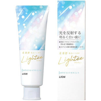 ■Lightee ライティー ハミガキ ホワイトシトラスミント 100g【ライオン】 光発想で生まれた「Lightee[ライティー]」はミクロクレンジング処方により光を反射し、明るく白い歯※にする美白※ハミガキ（※本来の歯の白さへ） ●ミク...