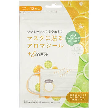 マスクに貼るアロマシール プラス エッセンス オレンジ＆ライムの香り 12枚入【せんせん】【メール便対応】