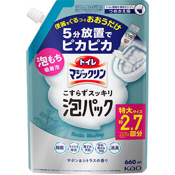 トイレマジックリン こすらずスッキリ泡パック サボン＆シトラスの香り つめかえ用 660ml【花王】【納期：10日程度】