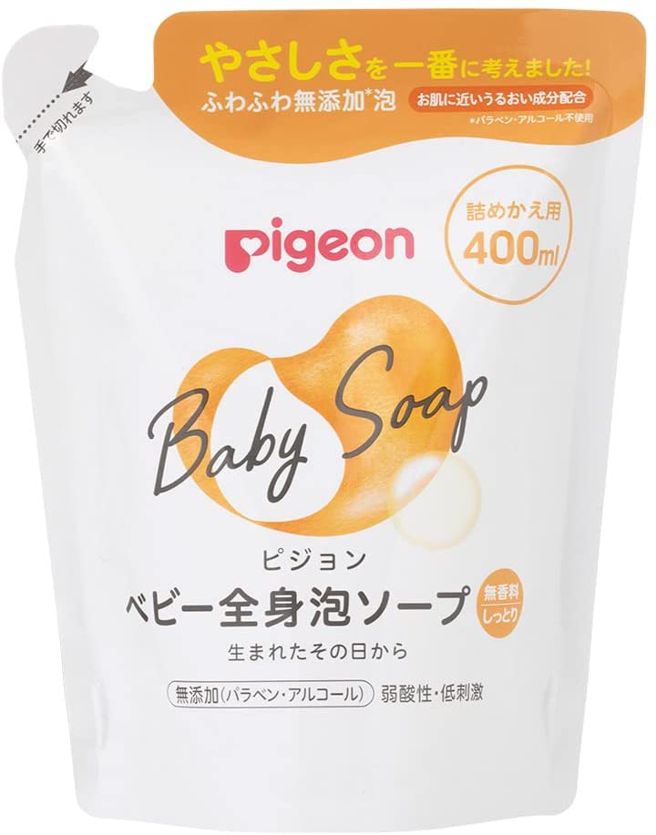 【メール便可】ピジョン ベビー全身泡ソープ しっとり詰替え用(400ml)【4902508084437】【ピジョン 全身泡ソープ】