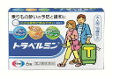 お買い上げいただける個数は3個までです商品説明「トラベルミン 6錠」は、乗りもの酔い症状の予防及び緩和に有効な大人用の乗りもの酔い薬です。酔う心配のある場合、乗り物に乗る30分前に服用すると、乗り物酔いの症状を予防できます。また、酔ってしまった後でも、服用によって乗りもの酔いの症状であるめまい、吐き気、頭痛を改善し、旅行を楽しむことができます。医薬品。使用上の注意●してはいけないこと(守らないと現在の症状が悪化したり副作用・事故が起こりやすくなる)1.次の人は服用しないでください次の診断を受けた人緑内障、前立腺肥大2.本剤を服用している間は、次のいずれの医薬品も服用しないでください他の乗物酔い薬、かぜ薬、解熱鎮痛薬、鎮静薬、鎮咳去痰薬、胃腸鎮痛鎮痙薬、抗ヒスタミン剤を含有する内服薬(鼻炎用内服薬、アレルギー用薬)3.服用後、乗物又は機械類の運転操作をしないでください(眠気があらわれることがあります。)4.授乳中の人は本剤を服用しないか、本剤を使用する場合は授乳をさけてください●相談すること1.次の人は服用前に医師または薬剤師に相談してください(1)医師の治療を受けている人(2)妊婦または妊娠していると思われる人(3)本人または家族がアレルギー体質の人(4)薬によりアレルギー症状を起こしたことがある人(5)次の診断を受けた人てんかん、甲状腺機能障害2.次の場合は、直ちに服用を中止し、この説明文書をもって医師または薬剤師に相談してください服用後、次の症状があらわれた場合関係部位・・・症状皮ふ・・・発疹・発赤、かゆみ循環器・・・どうきその他・・・排尿困難3.次の症状があらわれることがあるので、このような症状の継続又は増強がみられた場合には、服用を中止し、医師又は薬剤師に相談してください口のかわき●その他注意本剤服用中、アルコール類を飲用しますと、薬の作用が強くあらわれることがありますので注意してください効能・効果乗物酔いによるめまい・吐き気・頭痛の予防及び緩和用法・用量乗物酔いの予防には、乗物に乗る30分前に次の1回量を水またはお湯で服用してください。年齢・・・1回量・・・1日服用回数成人(15歳以上)・・・1錠・・・4時間以上の間隔をおいて3回まで。小児(15歳未満)・・・服用しないことなお、その後必要な場合には、1回量を4時間以上の間隔をおいて服用してください。1日の服用回数は3回までとしてください。(1)本剤は成人用です。小児(5歳以上15歳未満)の人は「トラベルミン・ジュニア」を使用してください。(2)錠剤の取り出し方：錠剤の入っているシートの凸部を指先で強くおして、裏面の膜を破り、錠剤を取り出して服用してください。(誤ってシートのまま飲み込んだりすると食道粘膜に突き刺さるなど思わぬ事故につながります。)成分・分量成人1回量1錠中に次の成分を含みます。成分・・・含量・・・働きサリチル酸ジフェンヒドラミン・・・40mg・・・自律神経に働き、乗物酔い症状を予防・緩和しますジプロフィリン・・・26mg・・・揺れによって起こる感覚の混乱を抑制し、乗物酔いを予防します添加物として、タルク、トウモロコシデンプン、乳糖、硬化油、酸化チタン、CMC-Ca、ステアリン酸Ca、セルロース、ヒプロメロース、マクロゴール、無水ケイ酸を含有します。保管および取扱い上の注意1.直射日光の当たらない湿気の少ない涼しい所に保管してください。2.小児の手の届かない所に保管してください。3.他の容器に入れ替えないでください。また、本容器内に他の薬剤等を入れないでください。(誤用の原因になったり品質が変わります。)4.使用期限をすぎた製品は使用しないでください。※乗物酔いをさけるために、下記にもご注意ください。1.乗物に乗る前夜は、十分な睡眠をとりましょう。2.当日は、「食べすぎたり」「空腹になったり」しないよう、適量の食事をとりましょう。3.乗物の中では、揺れの少ない前方の席や換気のよい窓側の席に座りましょう。4.おしゃべりをしたり景色を見て、ゆったり気分転換をしましょう。お問い合わせ先エーザイ株式会社東京都文京区小石川4-6-10お客様ホットラインフリーダイヤル：0120-161-454受付時間：平日9：00-18：00(土、日、祝日9：00-17：00)製造販売元 サンノーバ株式会社群馬県太田市世良田町3038-2販売元 エーザイ株式会社東京都文京区小石川4-6-10内容量：6錠大人用サイズ：97*18*65(mm)JANコード：　4987028110552使用期限：使用期限まで100日以上ある医薬品をお届けします。商品区分：【第2類医薬品】医薬品販売に関する記載事項文責：株式会社ドラッグWAKUWAKU　登録販売者　桑原芳浩広告文責：株式会社ドラッグWAKUWAKUTEL：0439-50-3389