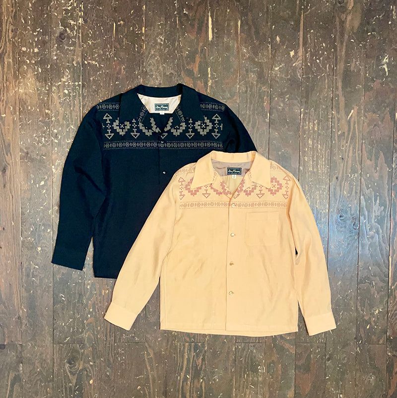 長袖 プリントオープンシャツ「NATIVE PATTERN」/ DRY BONES【ドライボーンズ】