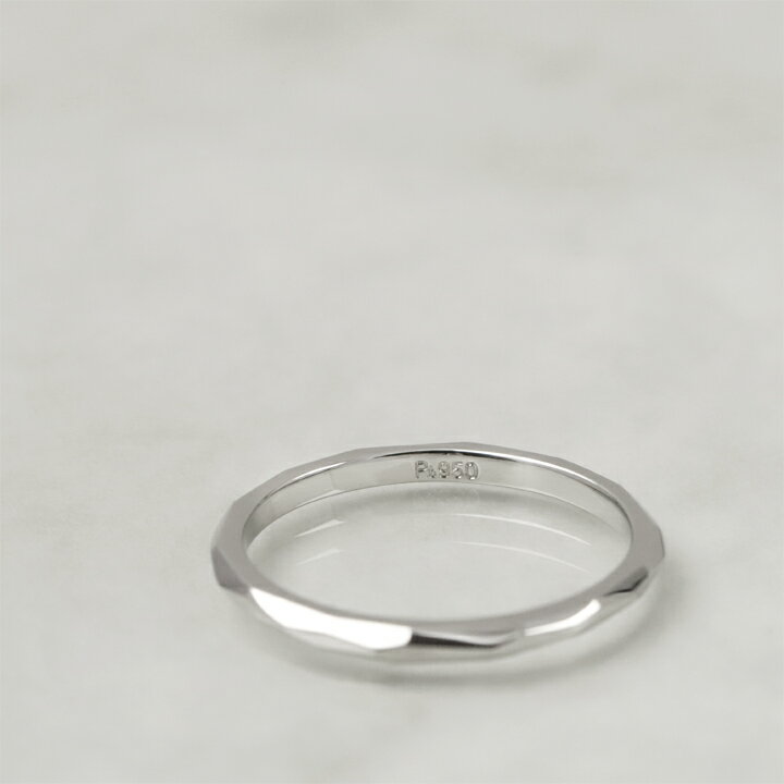 【2/4 値上げ対象】【1000円OFF 1/28まで 】プラチナ リング レディース 指輪 メンズ シンプル カットデザイン M 刻印 ピンキーリング pt950 プラチナ950 つけっぱなし 普段使い ペア 刻印 誕生石 地金 プラチナリング