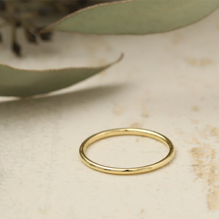 【2/4 値上げ対象】18金 リング k18 ピンキーリング 18k ゴールド 光沢 シルク スターダスト 1mm幅 18金指輪 k18リング ピンキー イエローゴールド 18 金 レディース 華奢 極細 つけっぱなし 普段 使い シンプル 地金 18金リング