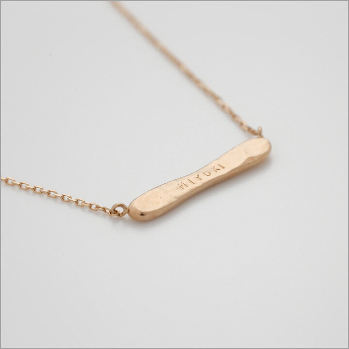 【2/4 値上げ対象】 18金 ネックレス k18 ピンクゴールド レディース シンプル バー モチーフ ネームネックレス 刻印 イニシャル 名入れ 18金ネックレス k18 ピンクゴールドネックレス 18k 18 金 18kネックレス 38cm 39cm サイズ