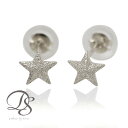 ホワイトゴールド 18金 ピアス 18k 18金ピアス レディース シンプル 星 スター モチーフ ダスト ピアス ゴールド シンプルピアス 両耳 金ピアス k...