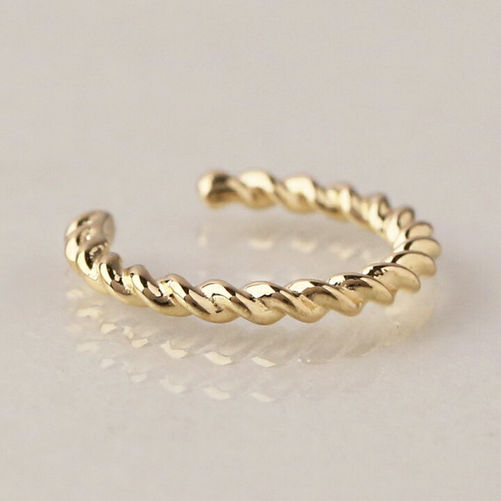 イヤーカフ 18 金 k18 レディース メンズ シンプル ツイスト スパイラル イヤカフ ピンクゴールド プラチナ PT950 片耳用 ゴールド 18金 ノンホールピアス フック 男女 兼用 小さめ 小さい 18金イヤーカフ k18イヤーカフ 18k シンプル 普段 使い 18kイヤーカフ おしゃれ 2