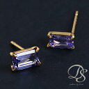 18金 ピアス 18k 18金ピアス レディース シンプル スクエア 天然石 タンザナイト ゴールド 金ピアス k18 金属アレルギー対応 シンプルピアス スタッド スタッドピアス 両耳 小さめ 18kピアス 18 金 k18ピアス おしゃれ 普段 使い