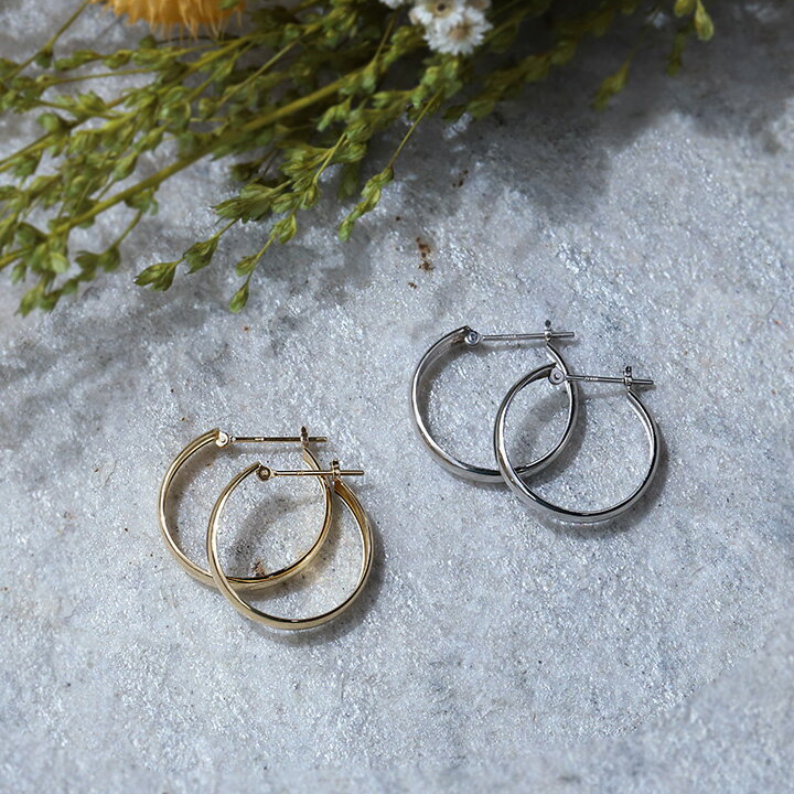 ＼15日まで限定／6000円クーポンセール！ フープピアス 18k ピアス レディース シンプル 選べる地金 甲丸 18金ピアス プラチナ pt900 ゴールド 18金 フープ 金ピアス k18 地金 18 金 ふーぷぴあす リングピアス リング 地金 金属アレルギー対応 18kピアス 2