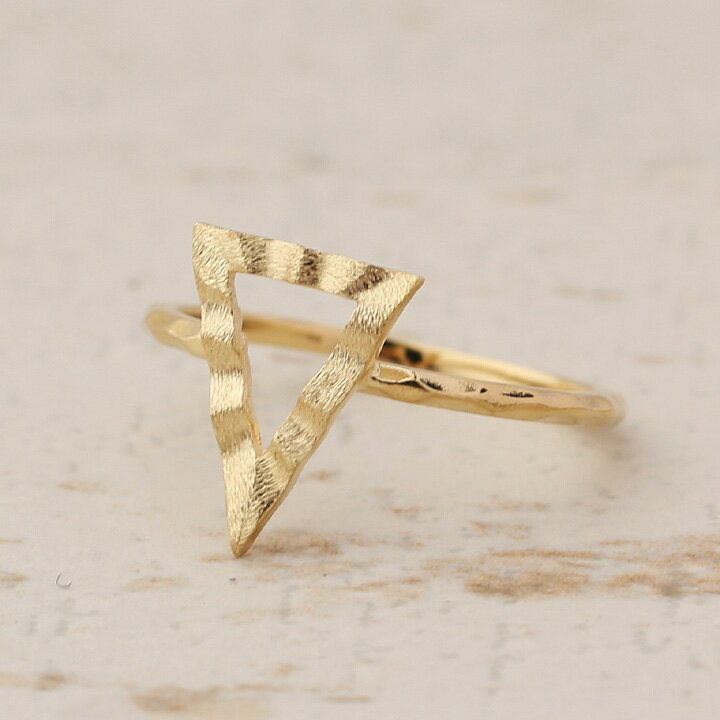18金 リング ピンクゴールド 18k 指輪 レディース シンプル ゴールド 三角形 トライアングル シルク 凸凹 k18 プラチナ 18金指輪 k18リング ピンキーリング イエローゴールド 18 金 地金 華奢 18金リング プラチナリング ピンクゴールドリング つけっぱなし おしゃれ 2