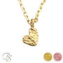 18金 ネックレス k18 レディース シンプル ハート モチーフ 凸凹 18金ネックレス k18 18k あずきチェーン プチ 細め 華奢ネックレス 小ぶり ...