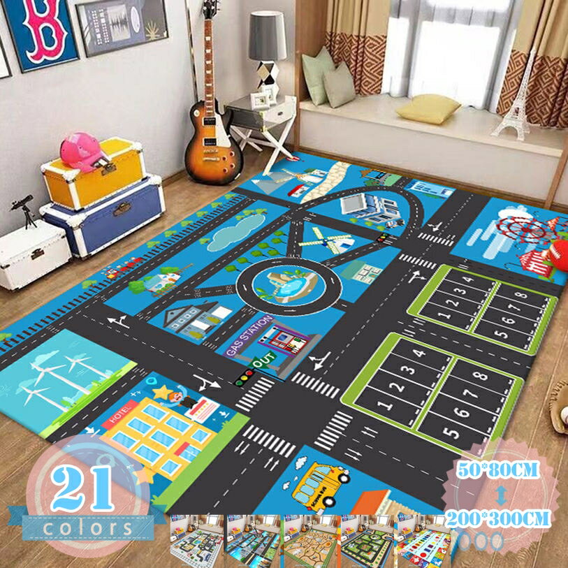 プレイマット 道路 ルームマット キッズラグ デスクマット インテリア 子供部屋マット 撥水防汚加工 お遊びラグ アルファベット柄 子ども部屋 教育カーペット 園児 キッズルーム 入園祝い プレゼント 子供の日 春夏秋冬 おしゃれ ds-store