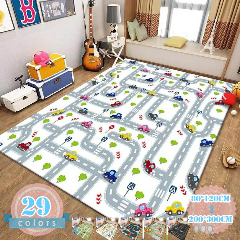 500円OFFクーポン 子供部屋マット プレイマット キッズラグ 遊びマット 地図マップ 道路柄 デスクマット 長方形 軽量 オールシーズン 大きいサイズ 滑り止め 遊びマット インテリア ホットカーペット対応 ロングマット 遮音 知育マップ ds-store