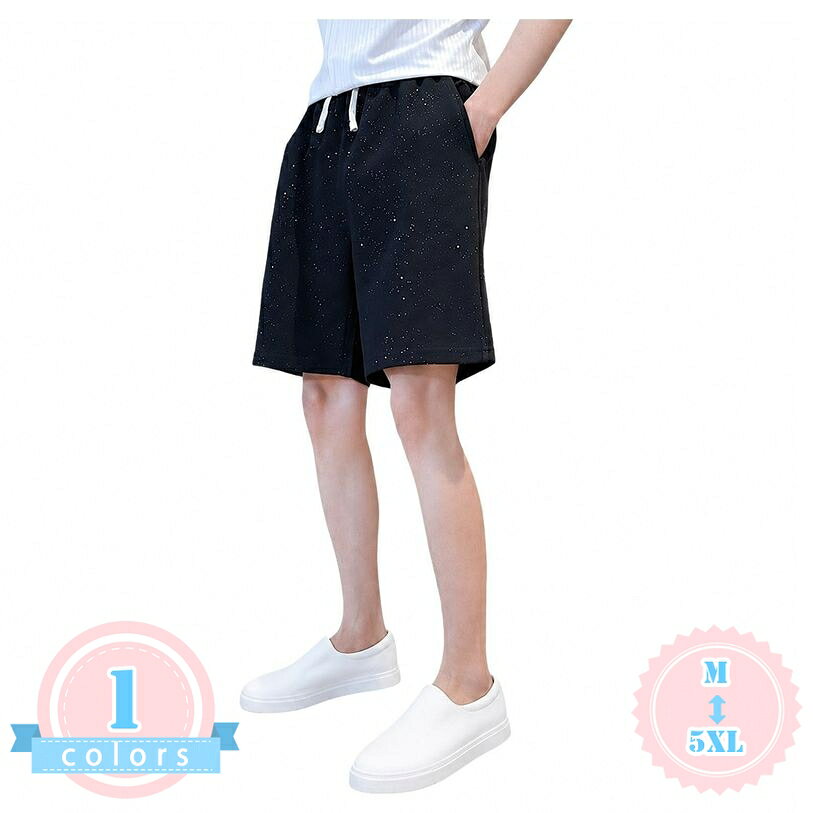 ショートパンツ メンズ 星柄 五分丈 ハーフパンツ イージーパンツ ウエストゴム 紐付き カジュアル 夏 スポーツ ウェア すっきり見え 快適 涼しい 大きいサイズ ルームウェア ds-store