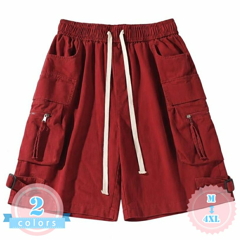 カーゴパンツ メンズ ハーフパンツ ゆったり ショート ストリート系 ワーク ショー...
