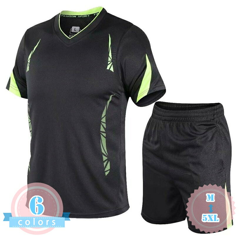 トレーニングウェア メンズ 上下セット セットアップ 半袖 Vネック Tシャツ ハーフパンツ スポーツウェア ランニング 運動着 大きいサイズ ゆったり 部屋着 体型カバー カジュアル ds-store