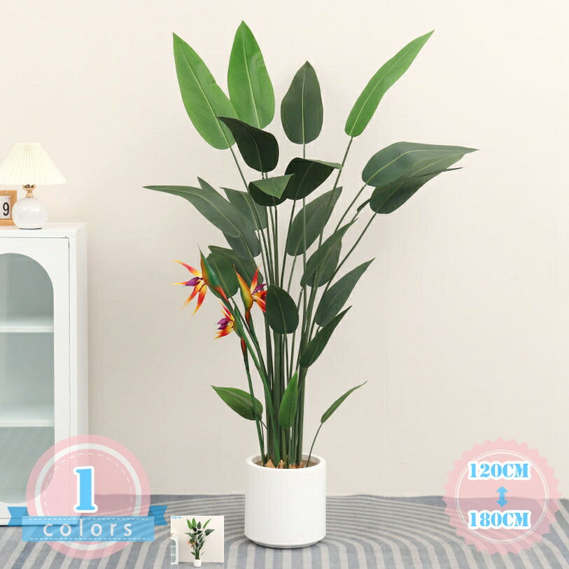 極楽鳥花 屋外用 人工観葉植物 フェイクグリーン 観葉樹 造花 常緑樹 水やり不要 お手入れ簡単 おしゃれ モダン インテリア ホーム オフィス デコレーション 害虫駆除不要 鉢植え 観葉植物 室内 装飾 引越し祝い 新築祝い ds-store