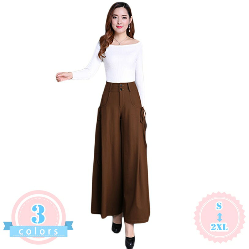 Rakuten - 2000円OFFクーポン 春夏 ワイドパンツ レディース ガウチョパンツ マキシ丈 キュロット フレアパンツ 美脚 リラックスパンツ ロングパンツ カジュアル お洒落 ハイウエスト レディースフレアパンツ ロング丈 美脚 ds-store