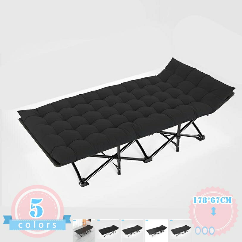 With Mattress - 折り畳み式 簡易ベッド コット 折りたたみ 防水 通気性 軽量 こっと アウトドア キャンプ 収納便利 耐荷重 アウトドア用 キャンプコット 寝心地良い 昼寝 室内外兼用 レジャーベッド ds-store