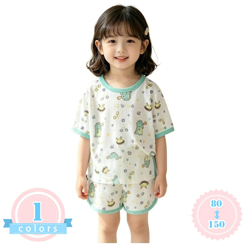500円OFFクーポン パジャマ キッズ 半袖 上下セット ルームウェア 子供服 女の子 男の子 薄手 ショートパンツ 夏 部屋着 寝巻き 動きやすい ゆったりサイズ ds-store