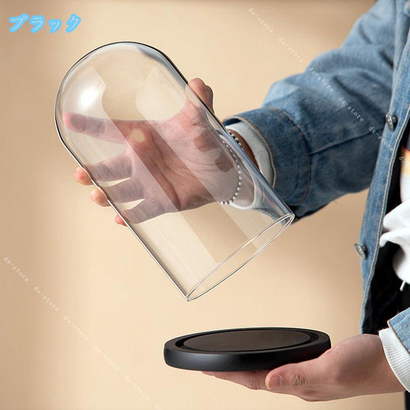 300円OFFクーポン ガラスドーム 透明ディスプレイ アクセサリー ジュエリー 化粧品...