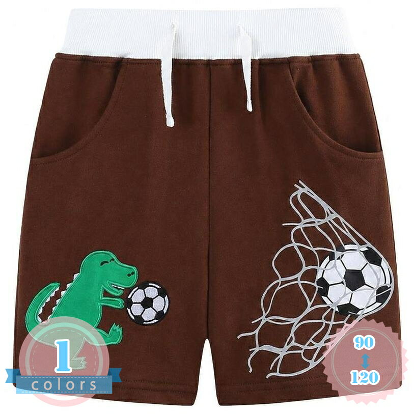 500円OFFクーポン キッズ ハーフパンツ 男の子 ゆったり 動きやすい 半ズボン 子供服 ショートパンツ 恐竜 サッカー 刺繍 ウエストゴム ジュニア 通園 通学 カジュアル 夏服 ボトムス 短パン ds-store
