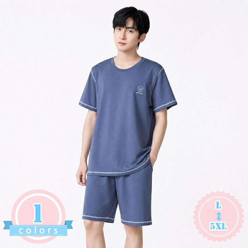 1000円OFFクーポン ルームウェア メンズ 体型カバー パジャマ 3点セット 部屋着 半袖Tシャツ ロングパンツ ショートパンツ 寝間着 薄手 トップス ボトムス カジュアル 大きいサイズ ds-store