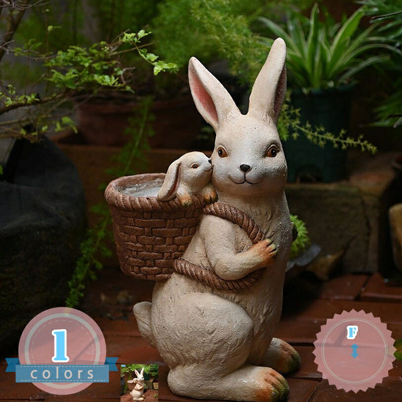 庭 ガーデン 癒し オブジェ 置物 オーナメント 動物 うさぎ 植木鉢 インテリア ベランダ 屋外 装飾 工芸品 アウトドア 庭の装飾 デコレーション 耐久性 ガーデンオーナメント ガーデン装飾 ガーデニング置物 かわいい ds-store
