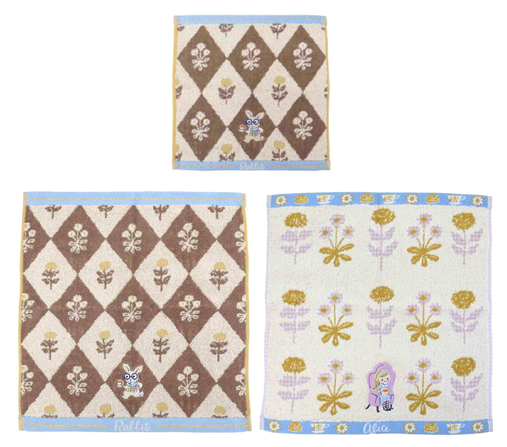 カレルチャペック ハンカチタオル＆ハンドタオル 3種セット（ジャガード ホワイトラビット・ホワイトラ..