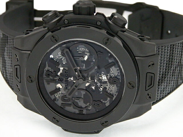 HUBLOT　ウブロ　BIGBANG　ビッグバン　オールブラック　ヨウジヤマモト　カモ　411-CI-0110-RX-YOY20　クロノグラフ　オートマ　メンズ　裏スケ　黒文字盤　 【中古】【DS KATOU】