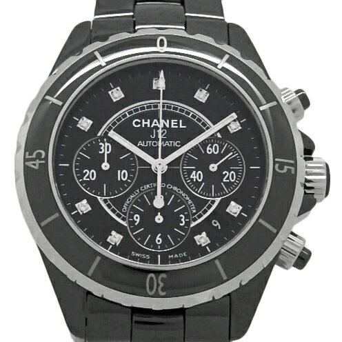 CHANEL　シャネル　J12　クロノグラフ　H2419　9Pダイヤ　41mm　メンズ　オートマ　黒 ...