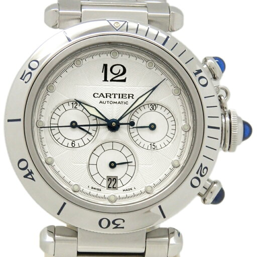 Cartier カルティエ パシャ38 W31030H3 クロノグラフ メンズ オートマ シルバー文字盤 【中古】【DS KATOU】 Cartier カルティエ パシャ38 W31030H3 クロノグラフ メンズ オートマ シルバー文字盤 【中古】【DS KATOU】